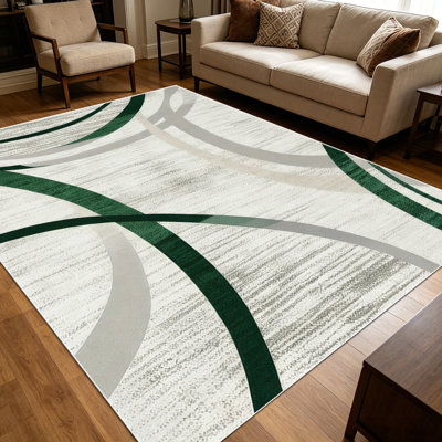 1PC Modern Abstract Geometric Curved Line Wood Grain Print area rugs for Living Room, Soft and Comfortable, Suitable for all seasons, easy-to-maintain, machine washable Indoor floor mat, Under Table Farmhouse suitable for dining room, bedroom,