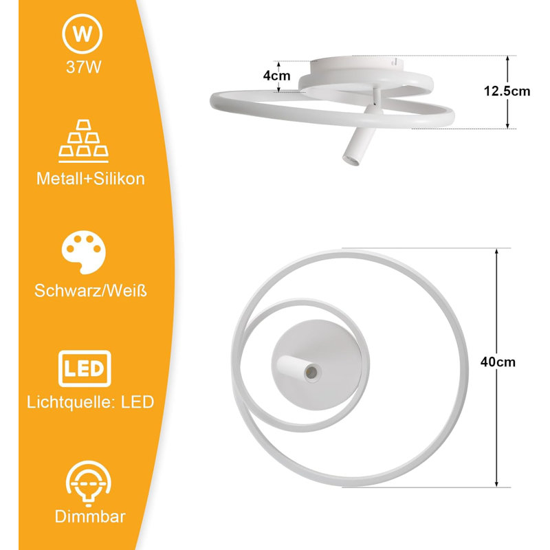 LED Semi Flush Mount, Stainless Steel