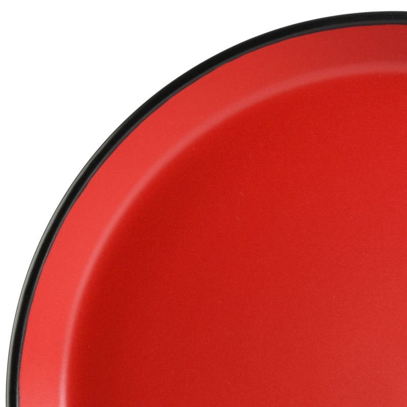 Gibson Elite Soho Lounge Sofia 12-Piece Coupe Dinnerware Set, Red/Black