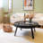 Modern Black Solid Wood Round Coffee Table