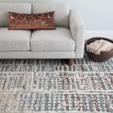 Minturn Hand-Tufted High Low Textured Indoor Rug Geometric Balsam Green