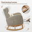 Chaise berçante en lin avec repose-pieds, fauteuil de chambre de bébé, gris