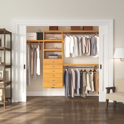 John Louis Home Solid Wood Walk-In Closet System with 6-Drawers