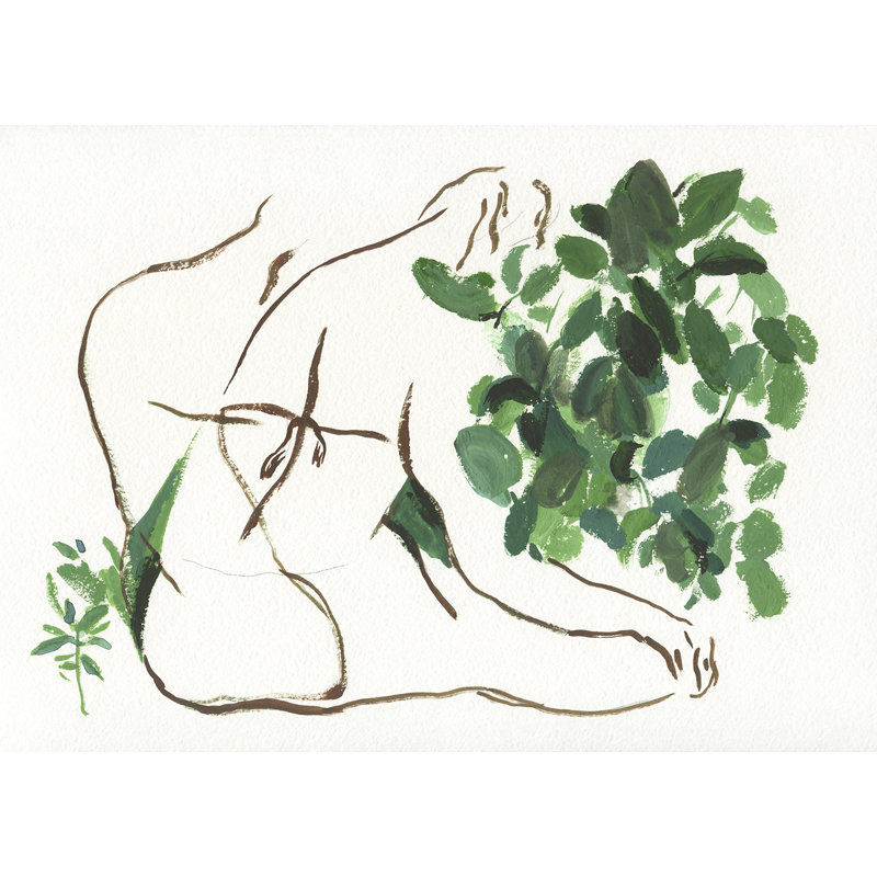 Verdant Line Art Wrapped Canvas Print, 32" H x 48" W x 1.5" D