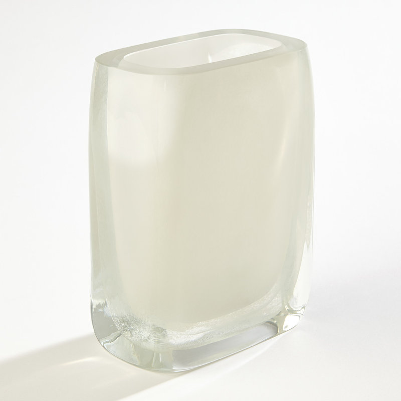 Borealis Vase, White, 9.75" H x 7.25" W x 4.5" D