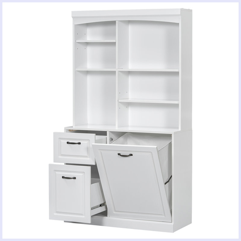 Bathroom Storage Cabinet with Tilt-Out Hamper