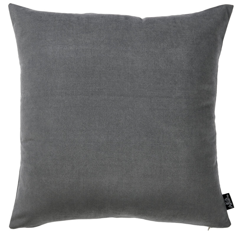 Luxurious Grey Brushed Twill Standard Throw Pillow Covers, Set of 2