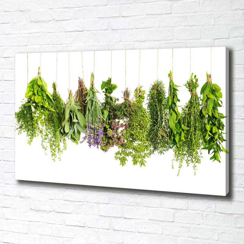 Herbs On A String - No Frame Print on Canvas