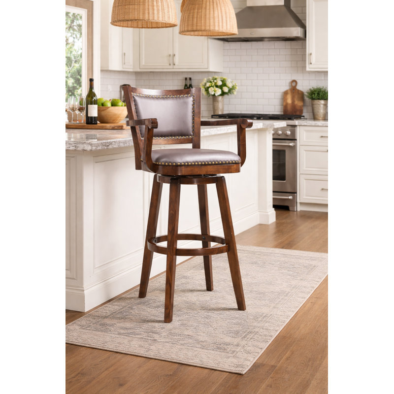 Tabouret de bar rotatif très haut Angelija, Cappuccino