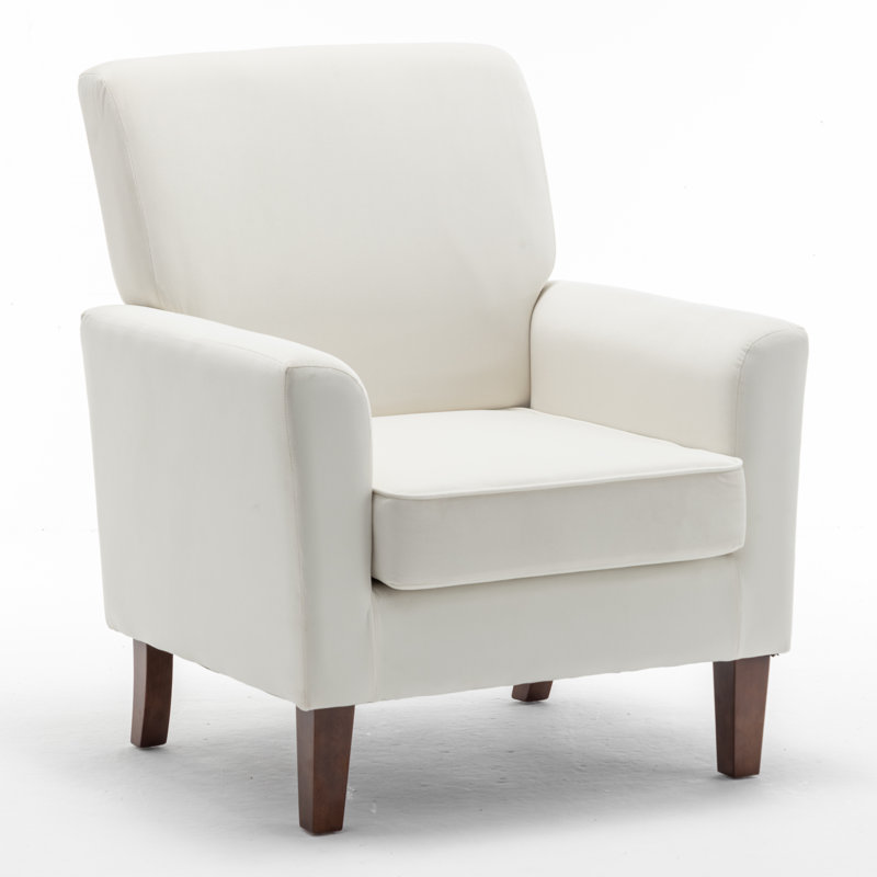 Zona Upholstered Armchair, Beige Polyester