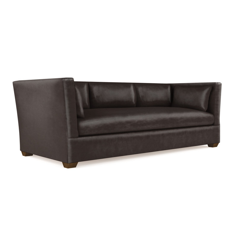 Canapé Rivington, Cuir rétro chocolat, H 31 po x l 108 po x P 37 po, Ébène