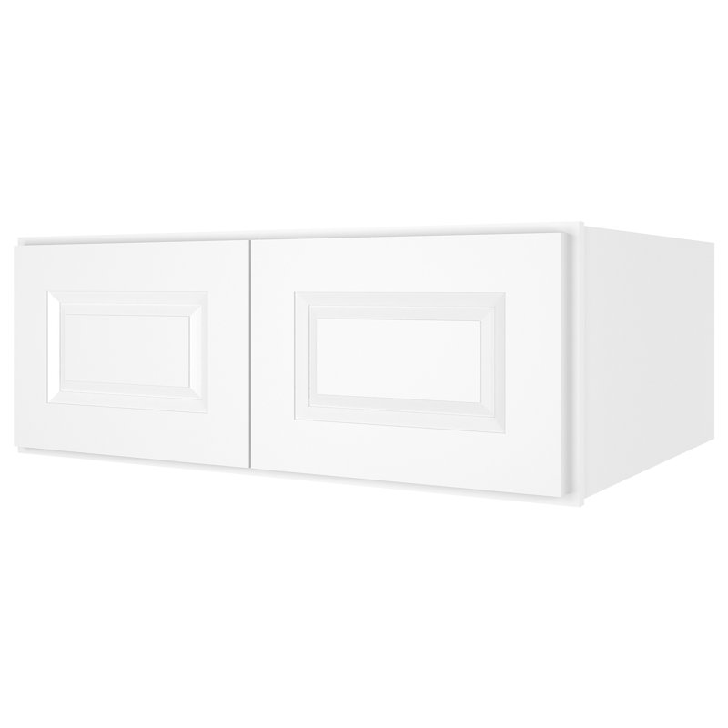 Armoire murale standard traditionnelle en contreplaqué prêt à assembler en blanc traditionnel l 33 po x P 24 po x H 12 po Homeibro