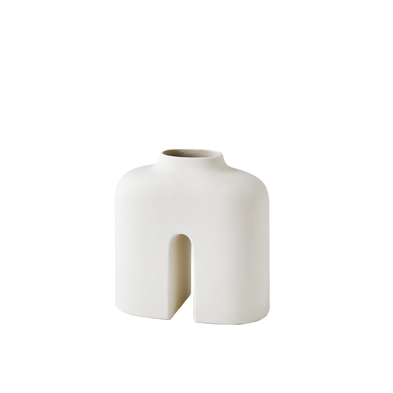 Guardian Handmade Ceramic Table Vase, 8.5" H x 8.25" W x 4.25" D
