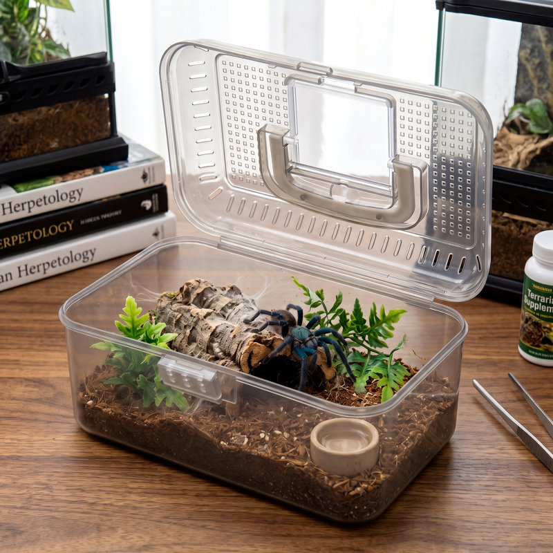 Terrarium gris transparent pour insectes et reptiles
