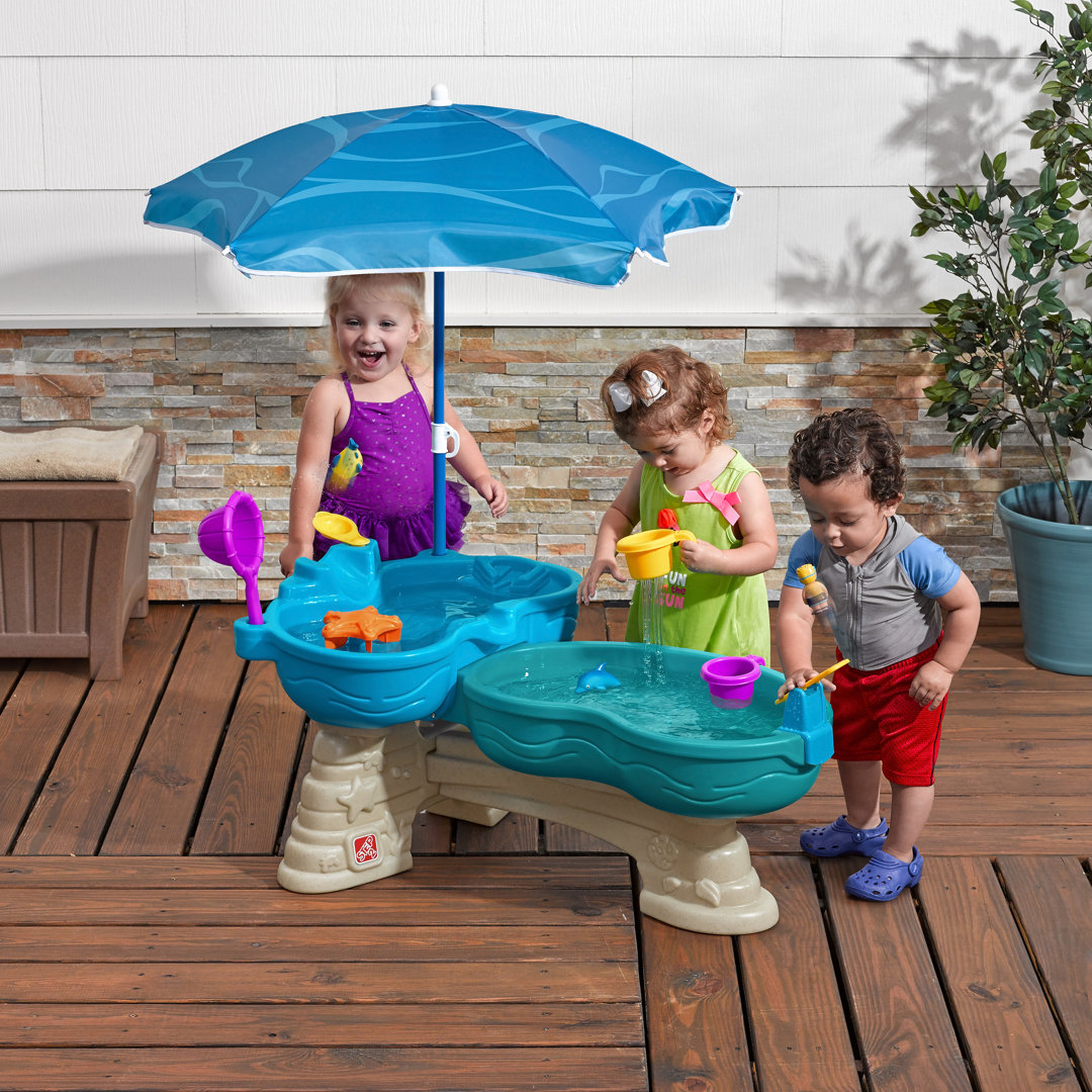 Step2 Spill and Splash Seaway Kids Water Table with Umbrella Step2