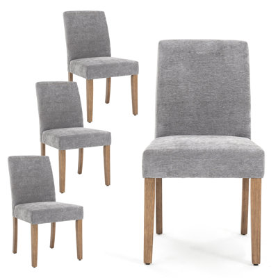Chaise d'appoint rembourrée en tissu avec pieds en bois massif