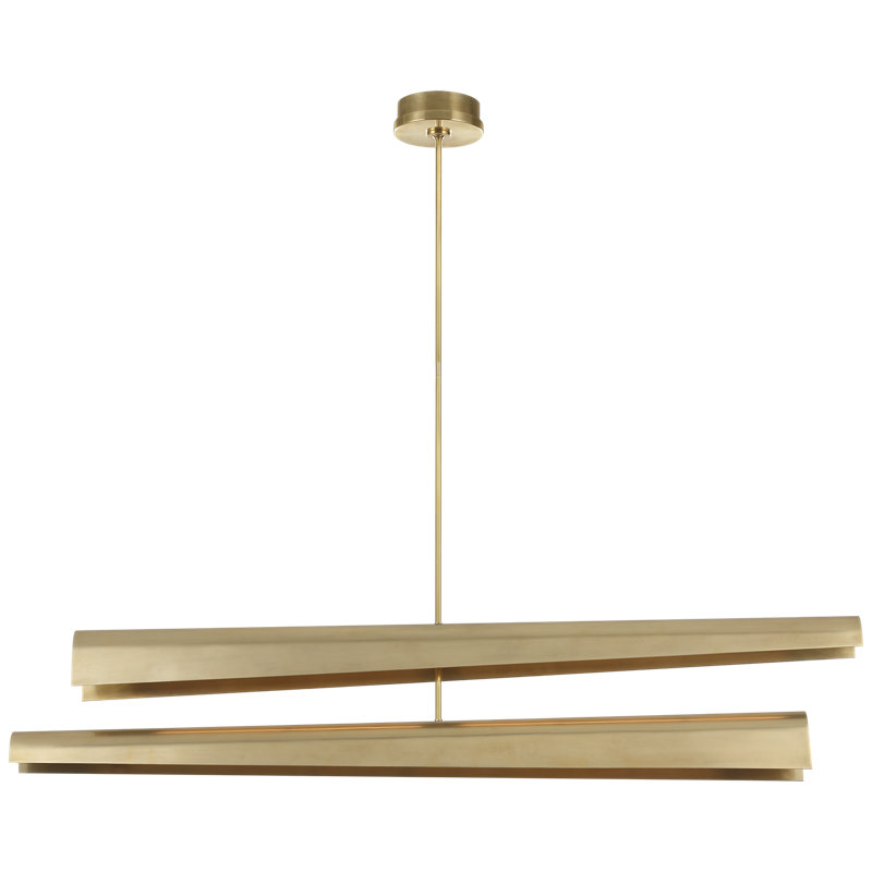 Kelly Wearstler Piel 52" Multi-Positional Chandelier, Antique-Burnished Brass