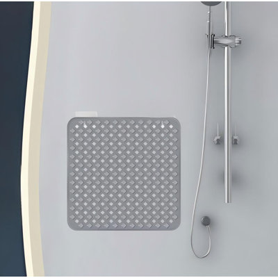 Shower Mat Non Slip Anti Mold, Non Slip Shower Mats For Inside Shower Stall Anti Slip Mat, Square Shower Floor Mat 21 X 21 In With Suction Cups & Hooks For Quick Drying, Machine Washable