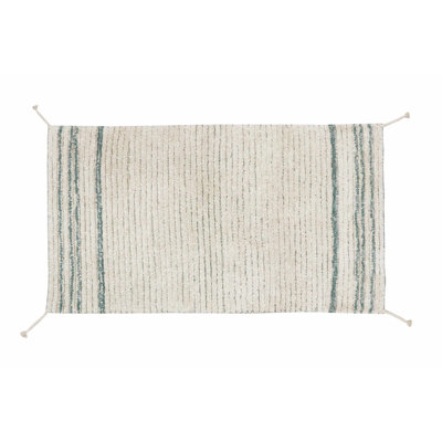 Tapis réversible lavable simple bleu rétro
