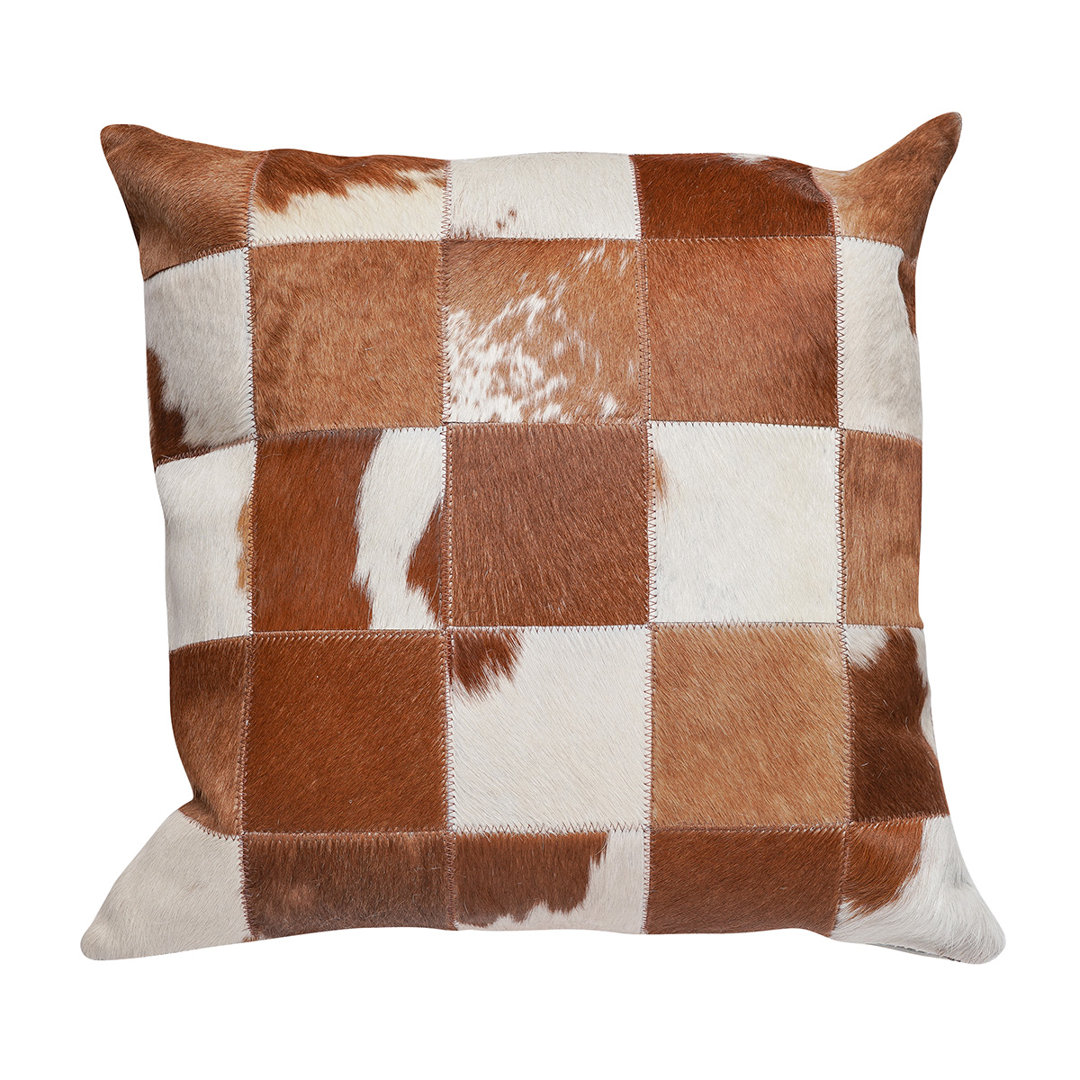  Patchwork Leather Throw Pillow Trophy Room Stuff