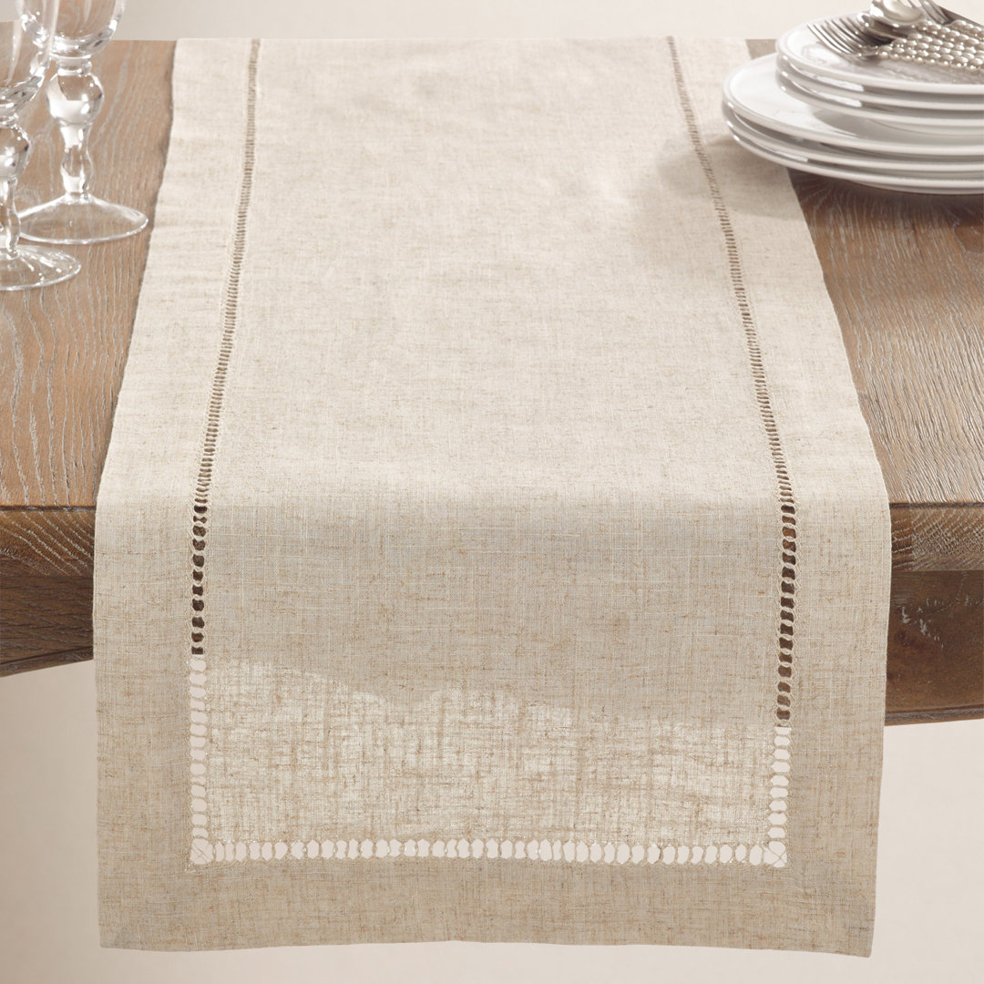 Cowen Hemstitched Table Runner Birch Lane™ Size: 90" L x 16" W