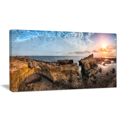 «Bright African Seashore Panorama», reproduction de photo sur toile tendue