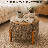 Round Linen Storage Ottoman with Reversible Wood Tray and Pine Legs, Brown, 21"-1519240348