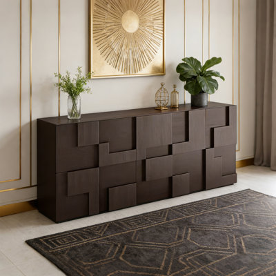 Modern minimalist geometric drawer-style sideboard