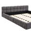 Lit tapissier élégant en chenille beige avec motif damier-725126218