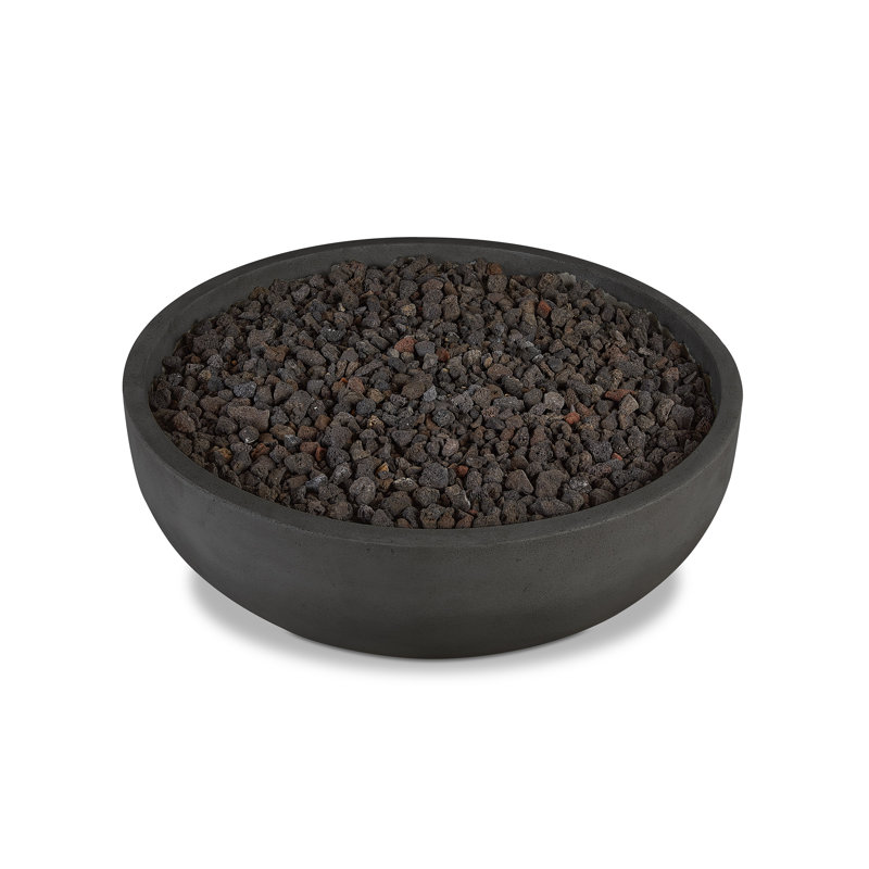 Carson 38" Round Concrete Propane Fire Pit in Carbon by Jensen Co., Black, 14.5" H x 38" W x 38" D, Liquid Propane