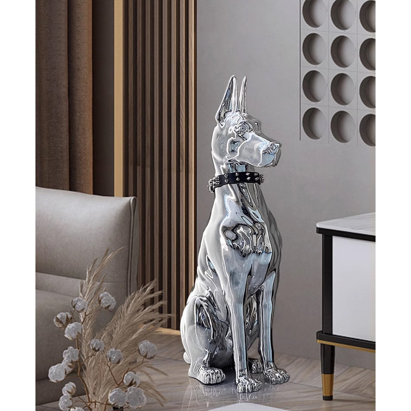 29.53" Silver Resin Decorative Objects, 39.37" H x 12.6" W x 23.62" D