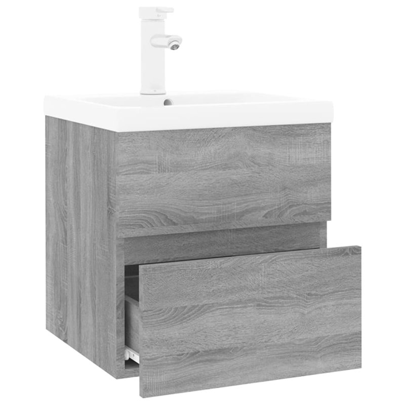Laranjeira Single Bathroom Vanity with Basin, Gray Sonoma