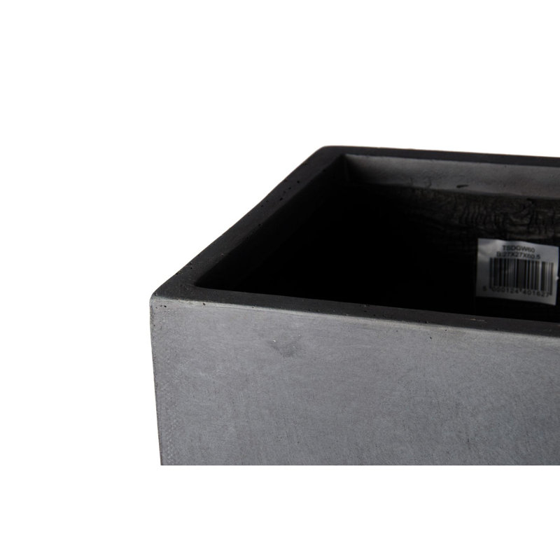 Concrete Effect Tall Planter, Frostproof Outdoor Plant Pot, Tall Garden Planter with Drainage Holes, Tall Square Plant Pot