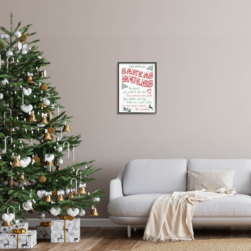 Règlement officiel du Père Noël à 286, Giclée encadrée noir minuit, H 20 po x l 16 po x P 1,5 po