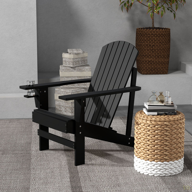 Fauteuil Adirondack Outsunny, Noir