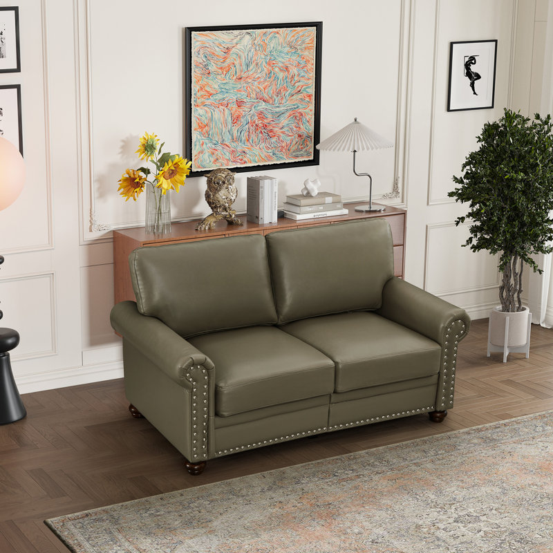 Structure en similicuir renforcé gris taupe pour le salon et avec repose-pieds gris, Gris