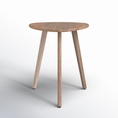 Azori 20" Solid Wood 3-Leg End Table with Triangular Top