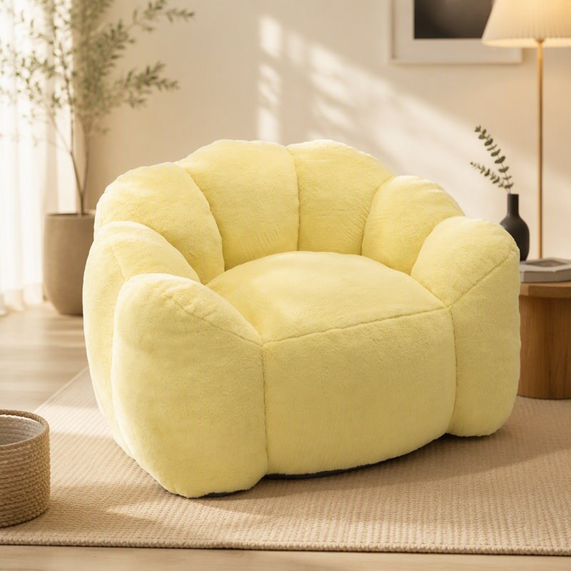 Canapé-pouf compressible pour adulte avec anneau de traction, facile à déplacer sans montage. Convient à divers environnements tels que le salon, la chambre à coucher, etc. Détendez-vous et profitez de la vie. Jaune.