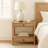 Wood Nightstand End Table with Two Drawers