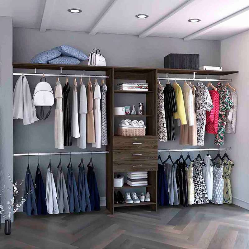 Closet System Pittsburg, Bedroom, Dark Walnut, Walnut