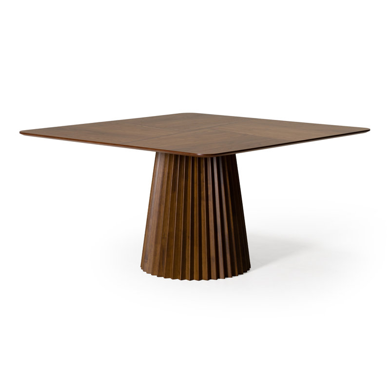 Platte - Table de salle à manger carrée moderne en noyer de style Mid-Century