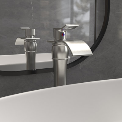 Waterfall Single Hole Single-Handle Vessel Bathroom Faucet