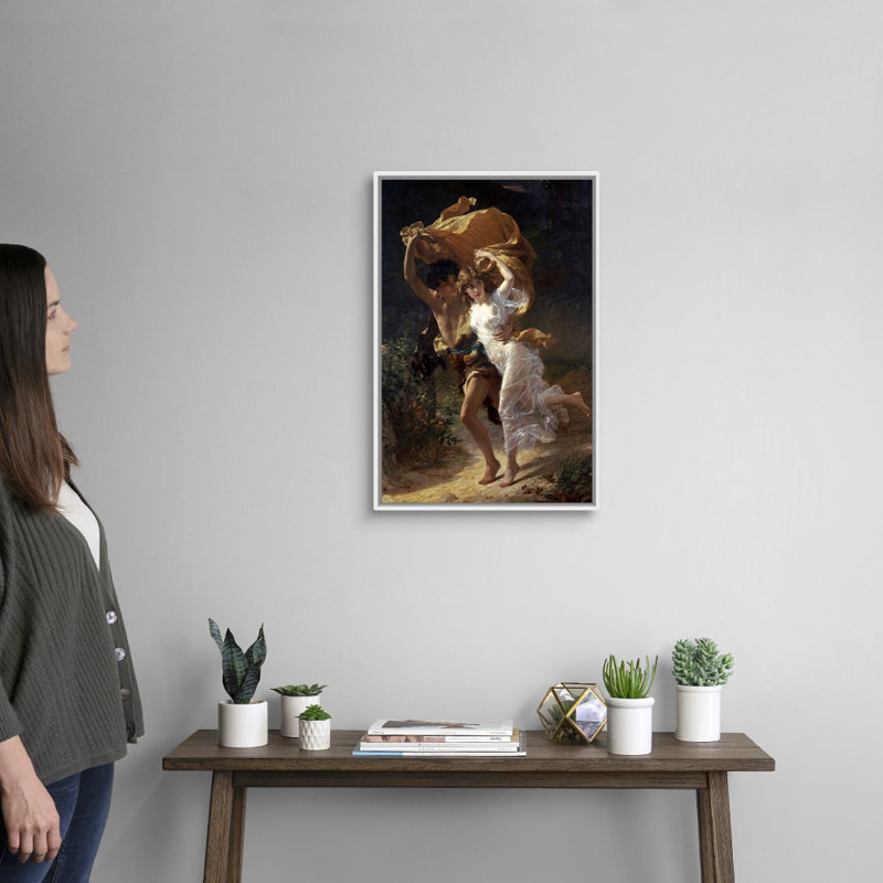 « The Storm » par Pierre Auguste cot-impression, H 20 po x l 14 po x P 1,75 po, Cadre blanc