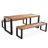 4-Person Solid Acacia Wood and Metal Rectangular Dining Set-442547947