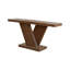 Table d'entrée rectangulaire en noyer massif de style Mid-Century, 168 cm de long. Optimisation de l'espace dans les petits espaces, allure élégante, design géométrique, placage en bois massif, finition laquée. Installation rapide et facile pour créer un coin console.-870856206