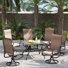 Chaise pivotante d'extérieur 6 pièces avec 1 table en métal