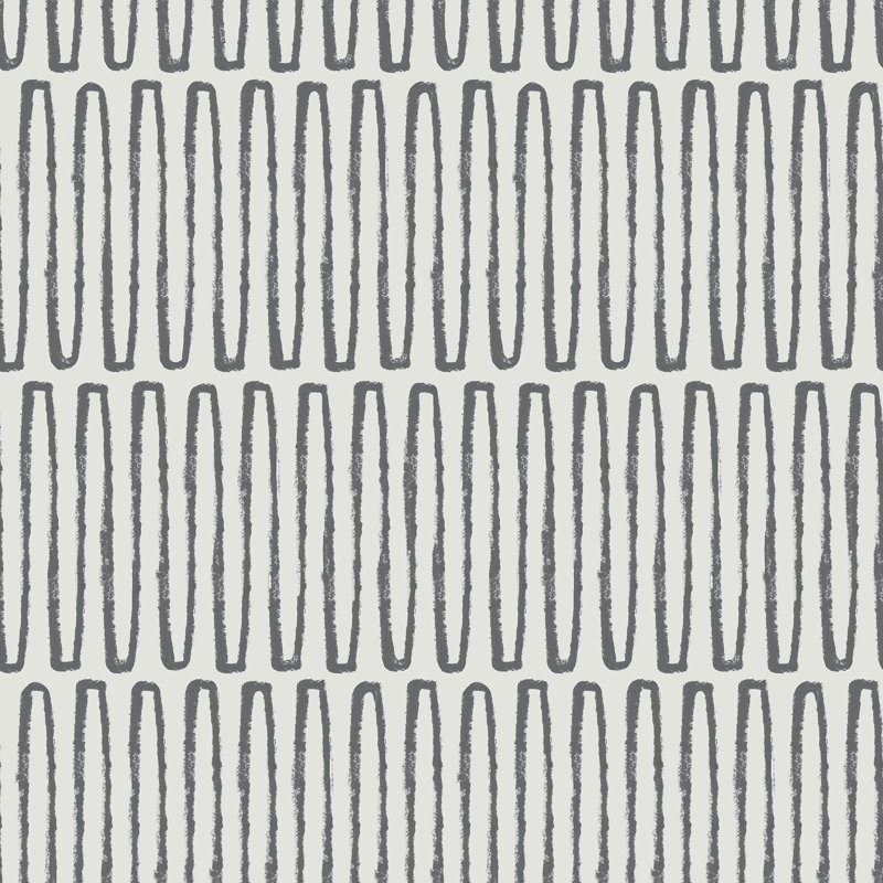 Hannah Geometric Wallpaper Roll, Charcoal