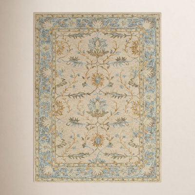 Sienna Beige Gray Hand-Tufted Wool Rug