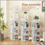 Bibliothèque rotative 5 niveaux, bibliothèque d'angle, étagères en bois pivotantes à 360 degrés, étagère de bibliothèque sur pied étroite, brun rustique