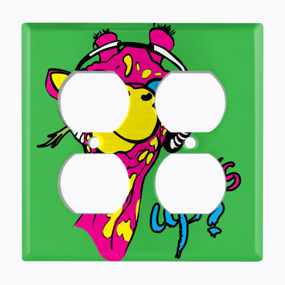Giraffe Animals 2 - Gang Duplex Outlet Standard Wall Plate